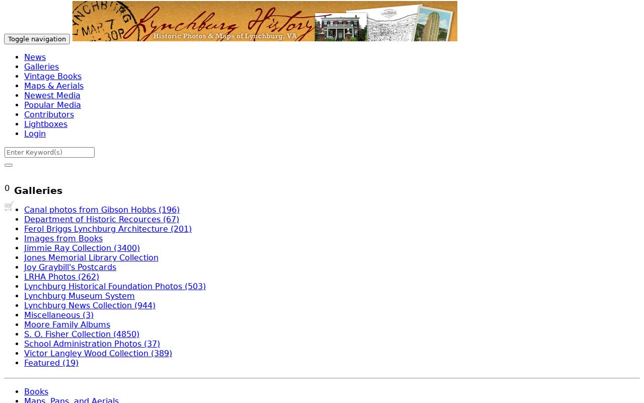 Lynchburg city directory digitized collection page