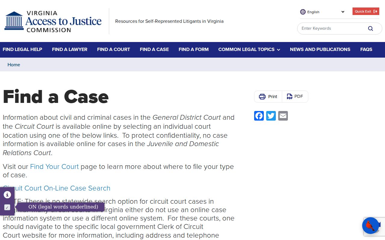 Lynchburg residents directory Virginia court case search chooser