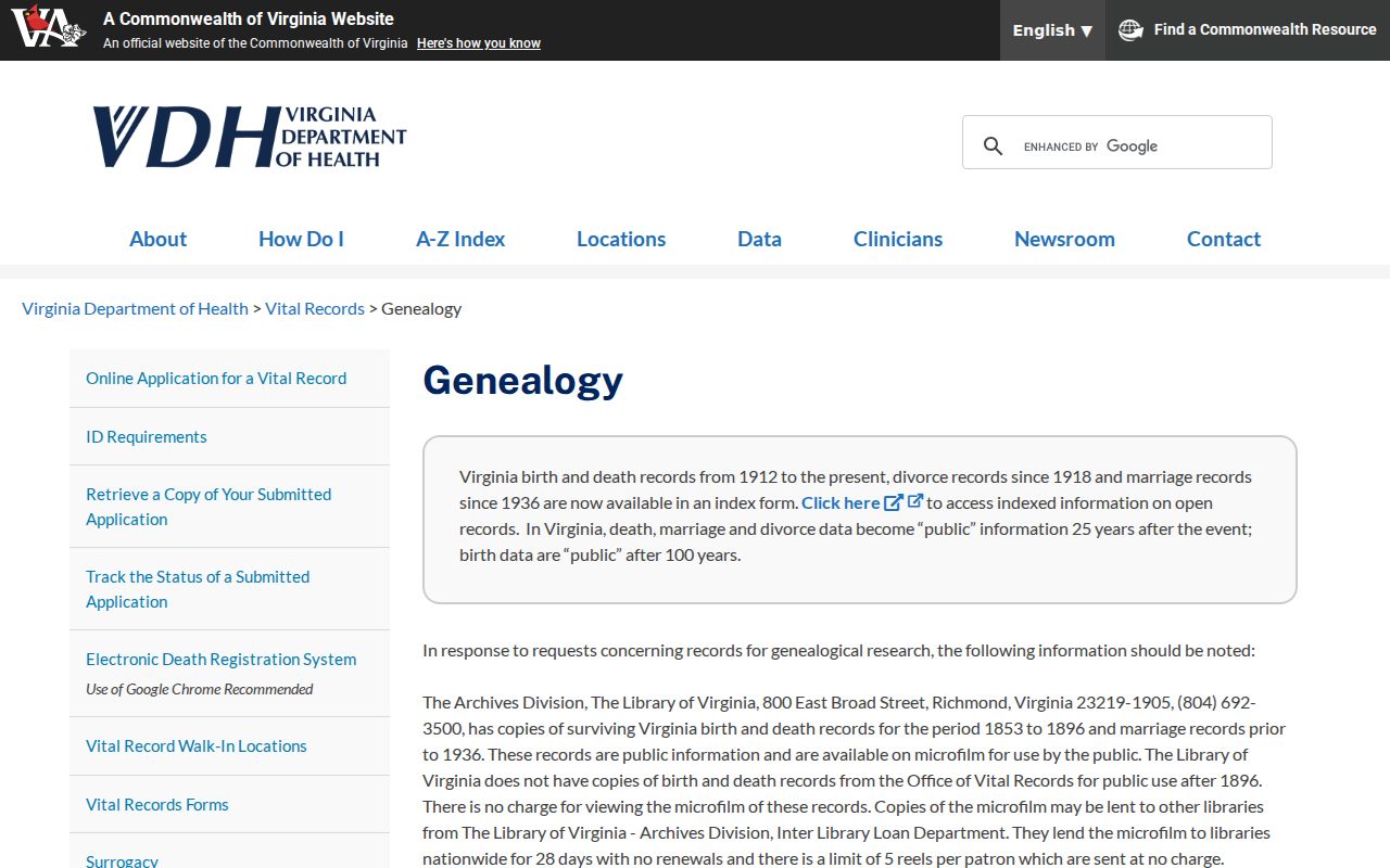Lynchburg residents directory Virginia vital records genealogy indexes