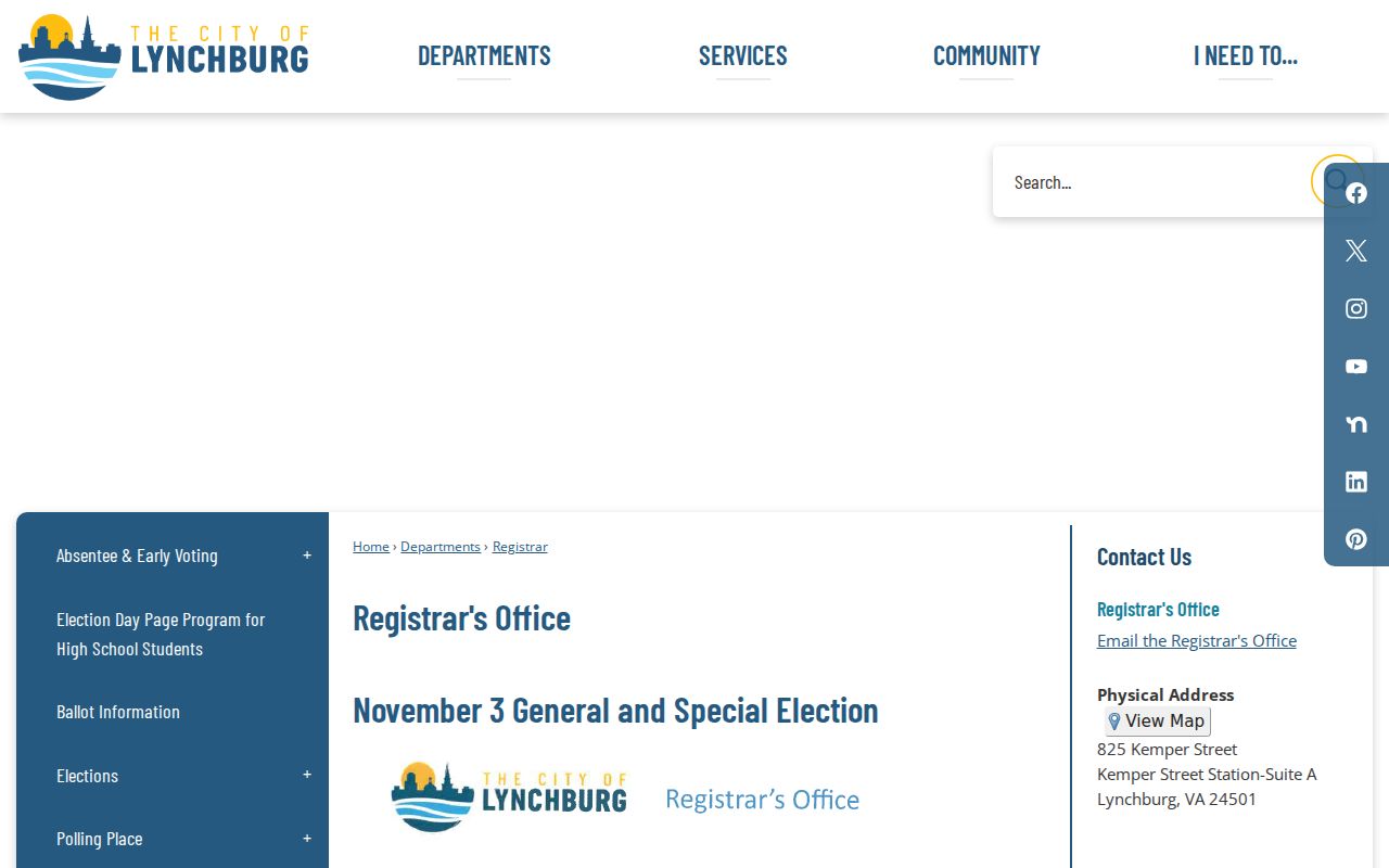 Lynchburg neighbors General Registrar information