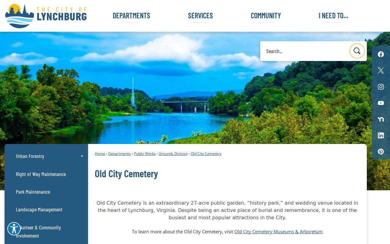 Lynchburg previous residents Old City Cemetery records access